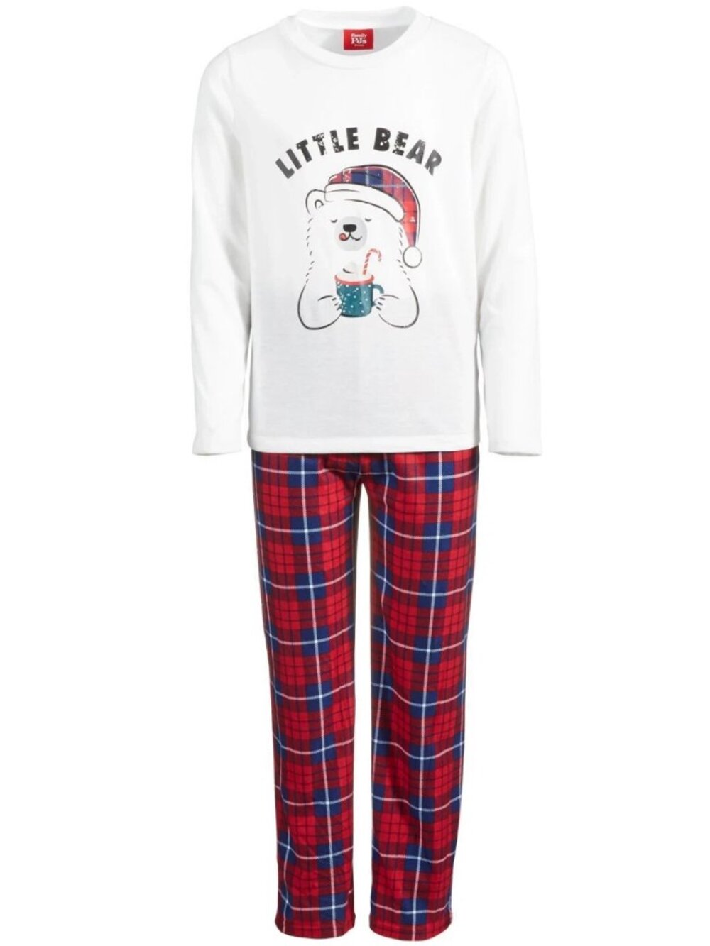 Family Pajamas Little & Big Kids Matching Little Bear Plaid Pajama Top 2T-3T